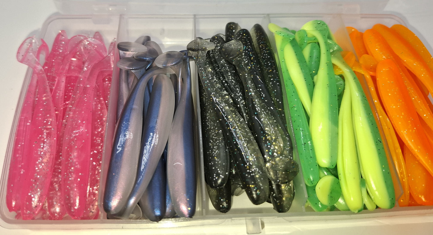 Meanfish 7cm Soft Bait – Value Pack of 100 + FREE Tackle Box