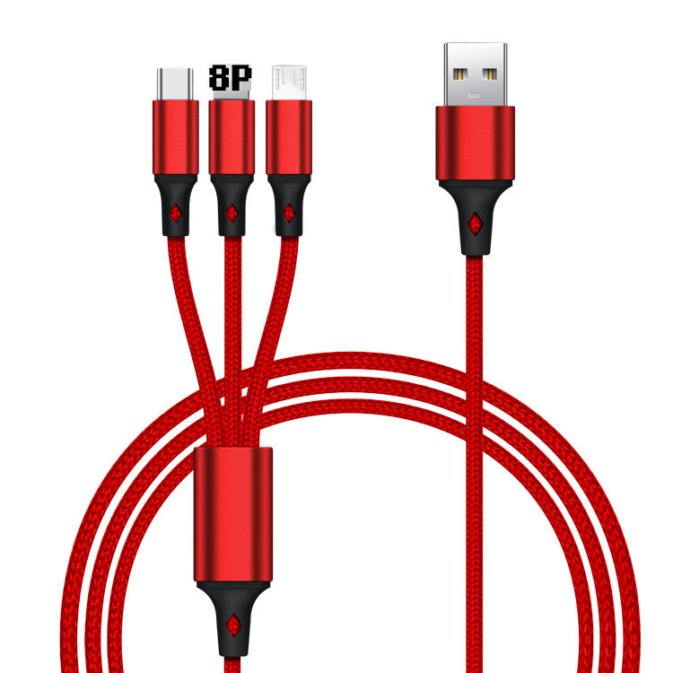 3 in 1 Super Phone Charge and Data Cable for Iphone Samsung Huawei - 1.2 M Cable