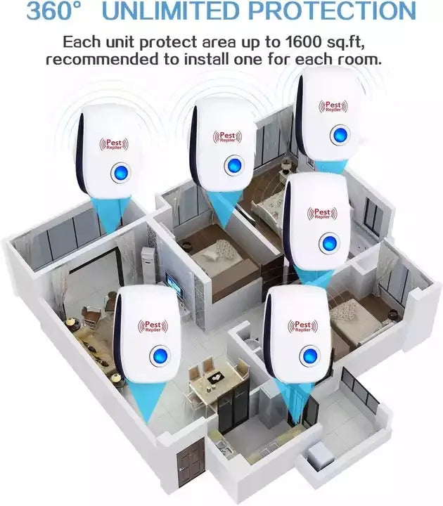 4 Pack Ultrasonic Electric Plug In Indoor Pest Repellant