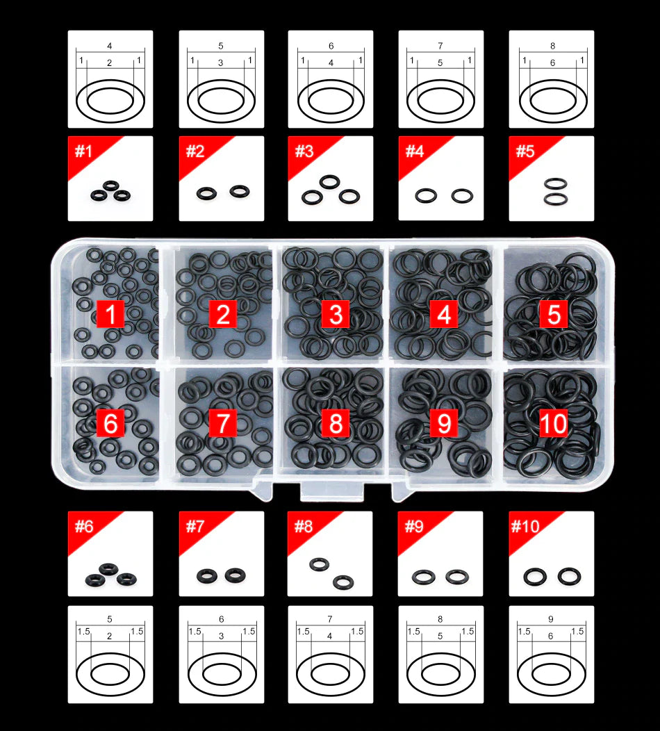 250 Peice Silicone O-ring Repair Kit