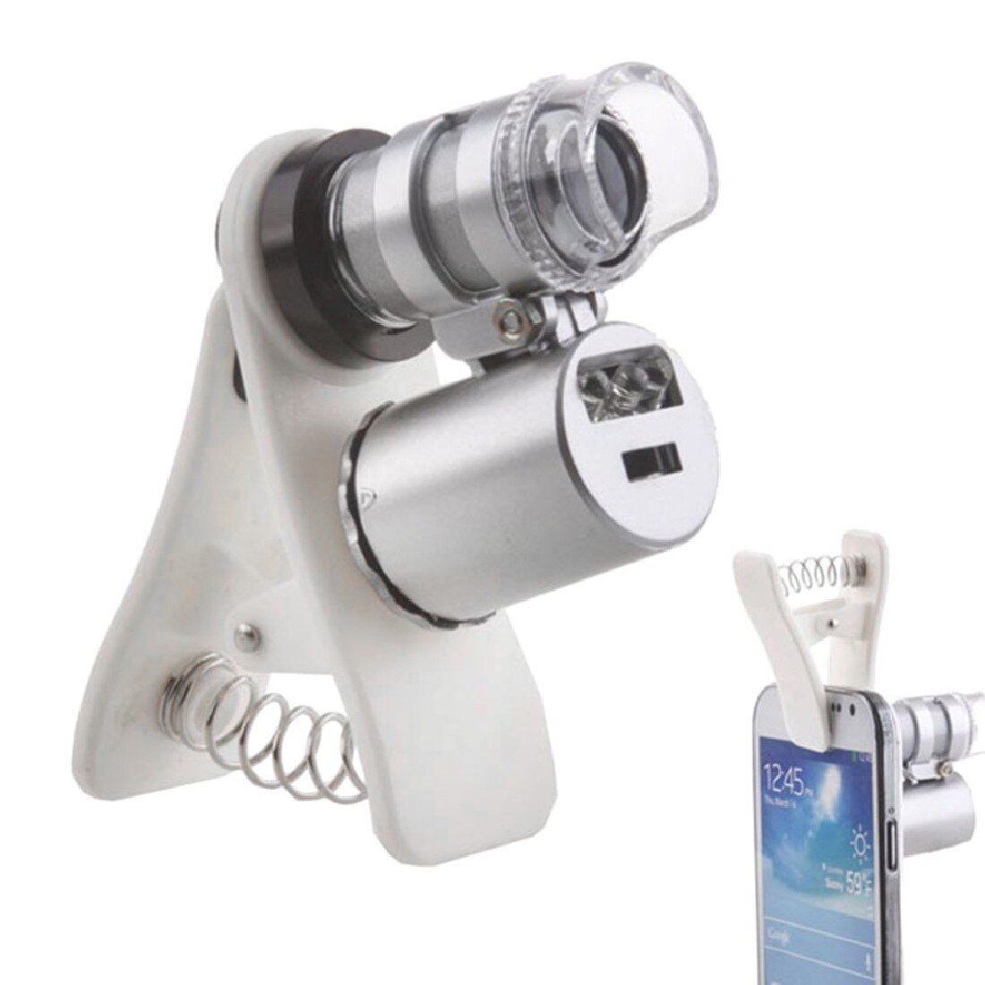Handheld Mini Pocket 60x Microscope Loupe Jeweler Magnifier With LED