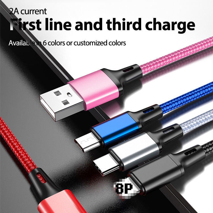 3 in 1 Super Phone Charge and Data Cable for Iphone Samsung Huawei - 1.2 M Cable