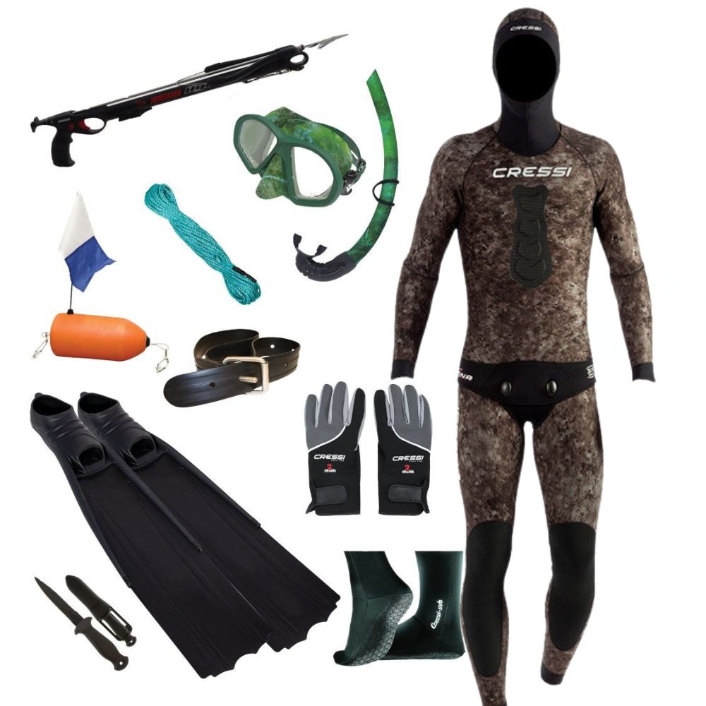 Cressi Tracina and Immersed Spearfishing Package