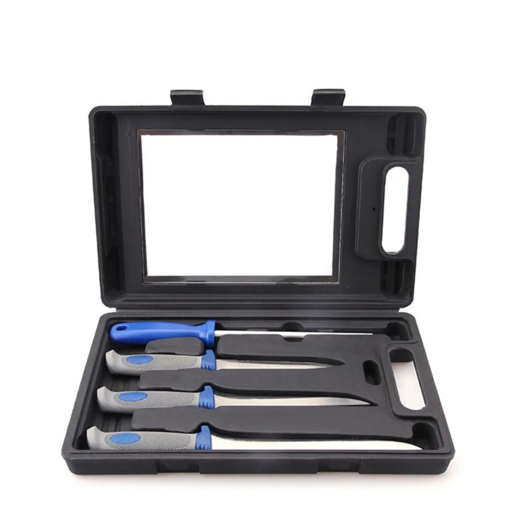 4pc Fillet Knife Set with Case and Sharpener