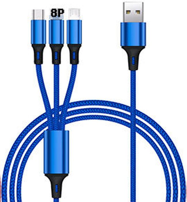 3 in 1 Super Phone Charge and Data Cable for Iphone Samsung Huawei - 1.2 M Cable