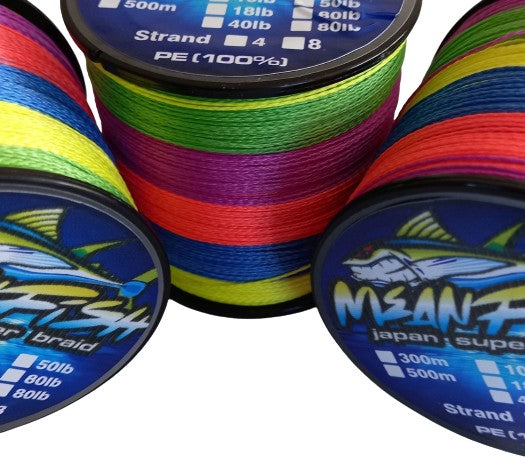 Mean Fish Super 8 strand Fishing Braid 300 Metre Rolls