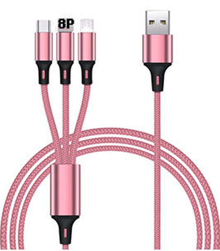 3 in 1 Super Phone Charge and Data Cable for Iphone Samsung Huawei - 1.2 M Cable
