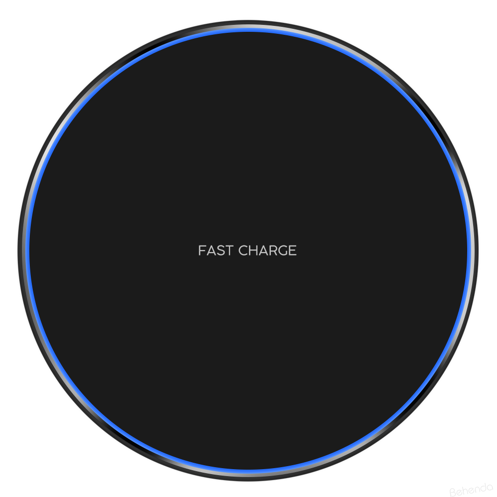 15w Fast Wireless Charger Pad for iPhone or Samsung - Black