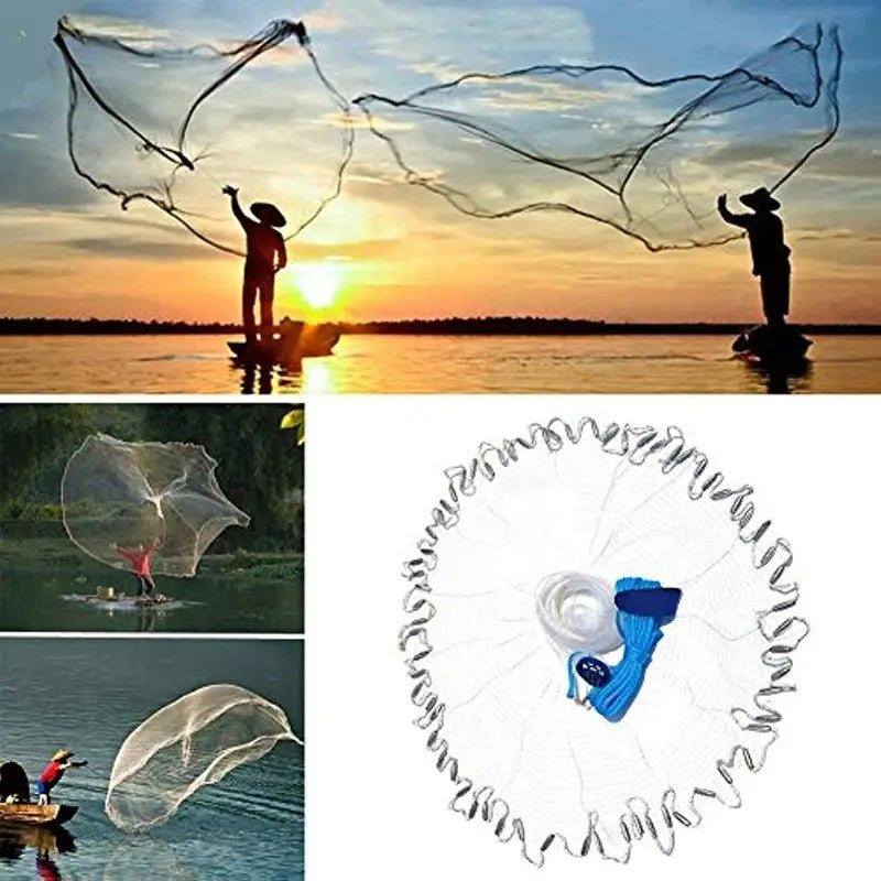 6ft Fishing Casting Net with Sinkers Weights