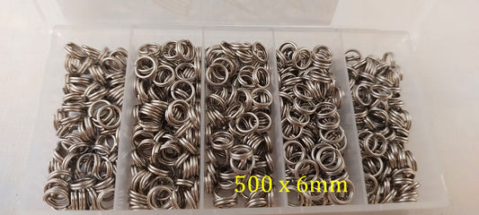 6mm Split Rings Value Pack of 500 - MeanFish