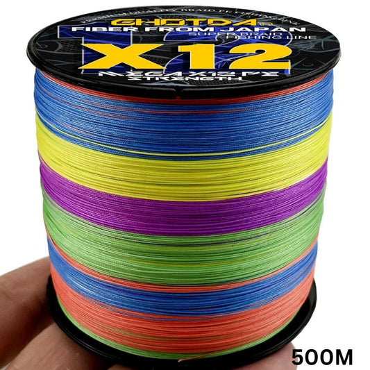 12 Strand  x 500m Fishing Braid Multicolour