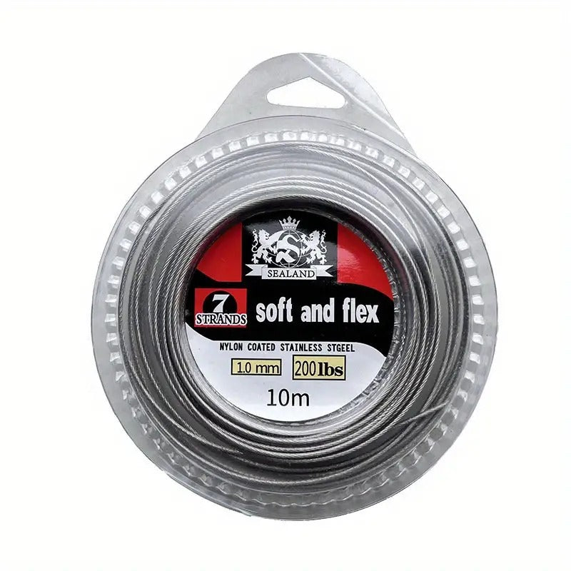 Heavy Duty 200LB  Steel Wire Leader 10M - 7 Strands