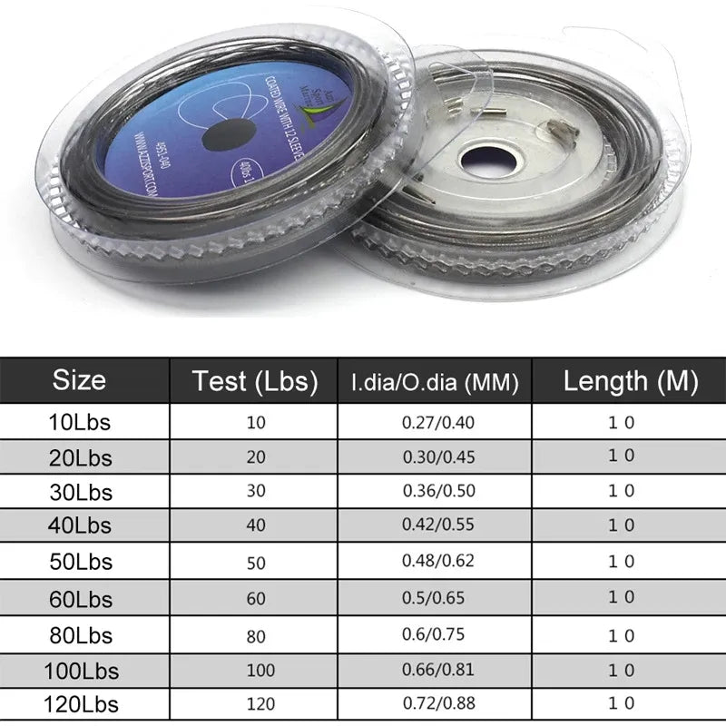 100lb Steel Wire Leader 10M 7 Strands