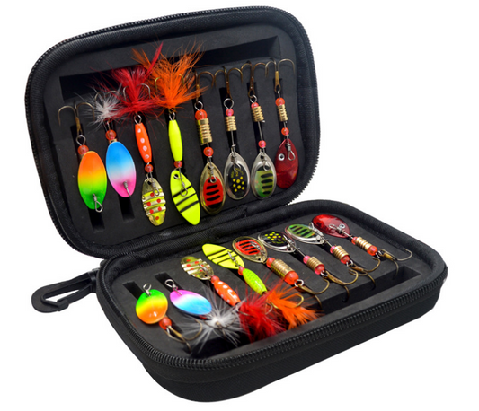 16pc Freshwater Feathered Lure Set  in EVA Carry Case