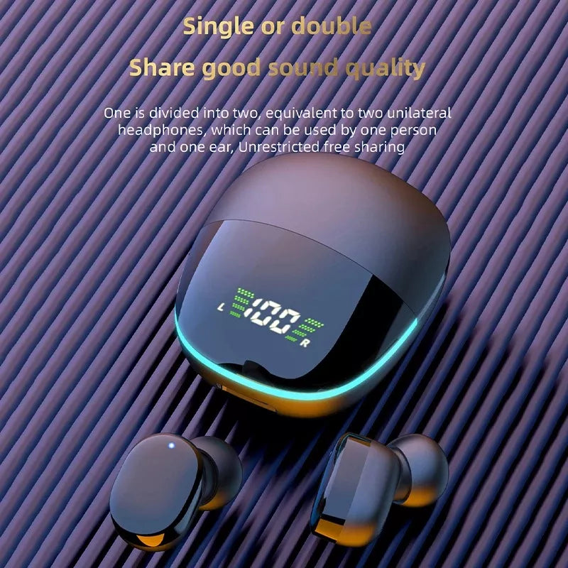 Low Latency Bluetooth Earphone 8D Hi Fi Led Light - Waterproof G9S7