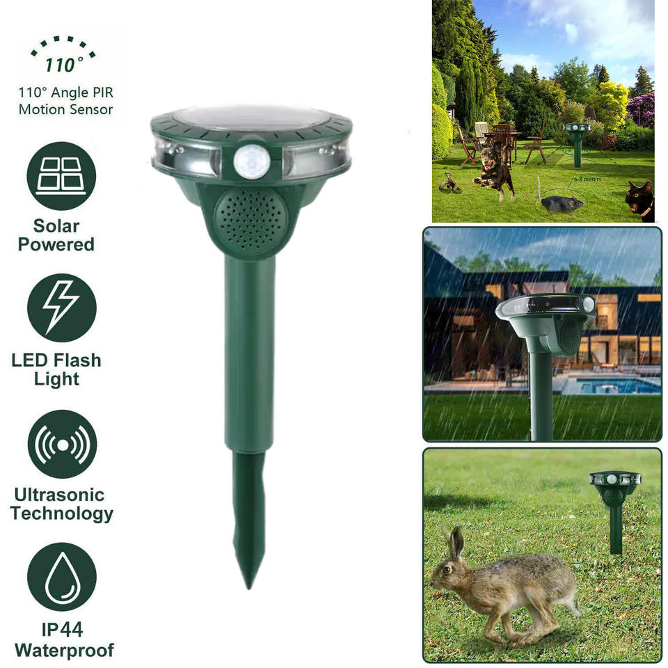 Outdoor Pest Repeller -  Ultrasonic -Solar Powered