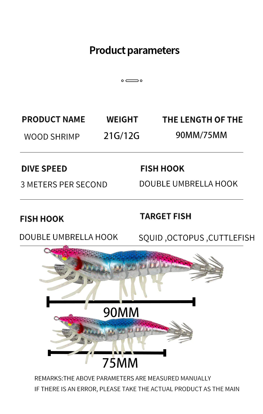 5Pk Lead Head Prawns  90mm x 21g Mixed Colours