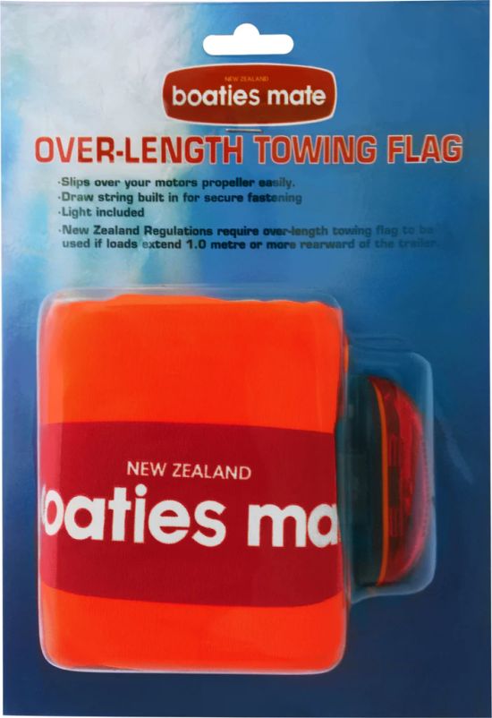 Outboard / Boat Towing Flag With Light - Boaties Mate