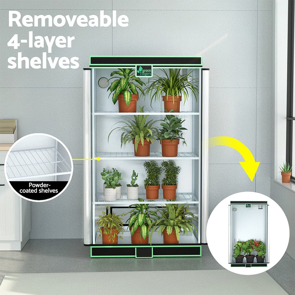 Green Fingers Grow Tent 100x60x180cm 4 Tiers Kits Hydroponics Indoor Grow System