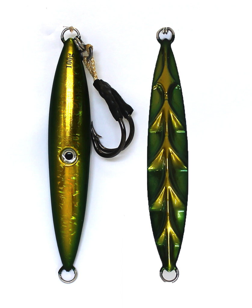 Ocean Assassin Fishbones Flutter Jig - Green