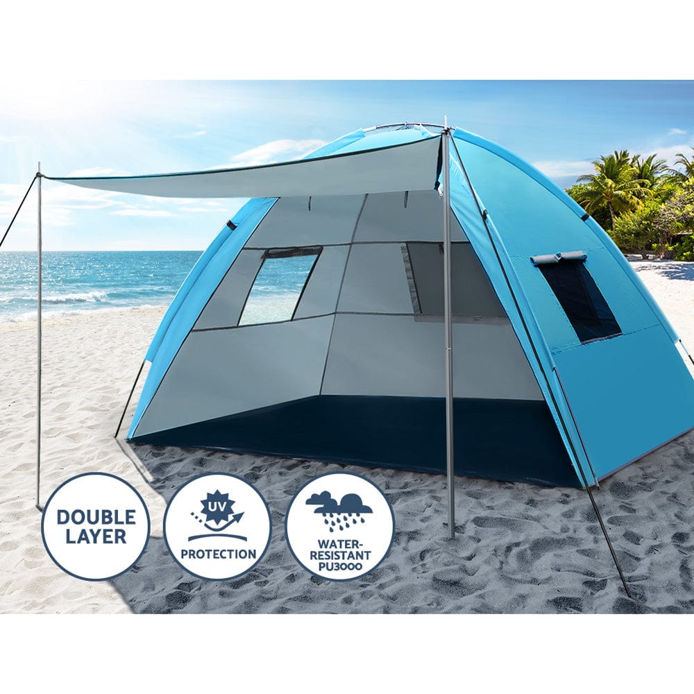 Weisshorn 4 Person Camping Tent | Beach Sun Shade Portable Hiking Shelter